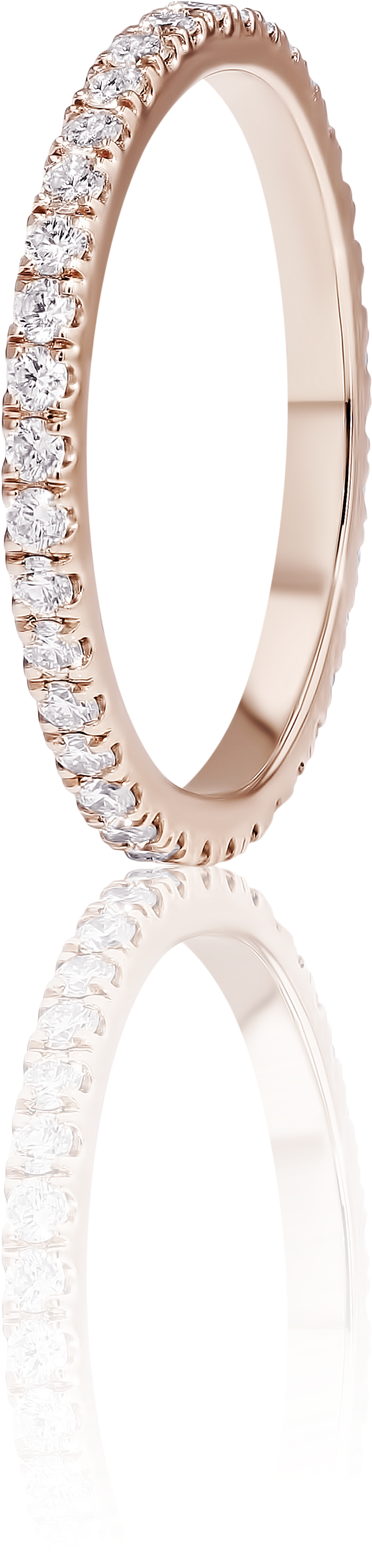 Pavé Diamond Eternity Wedding Ring In 18k Pink Gold - Engagement Ring (4180x4143), Png Download