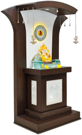Morden Wooden Mandir - Wood (344x500), Png Download