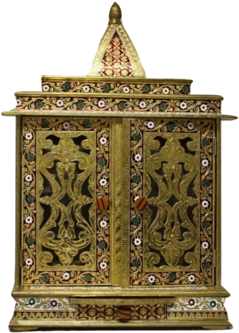 Meenakari Home Temple Pooja Mandir Mandapam Altar - Hindu Temple (368x480), Png Download