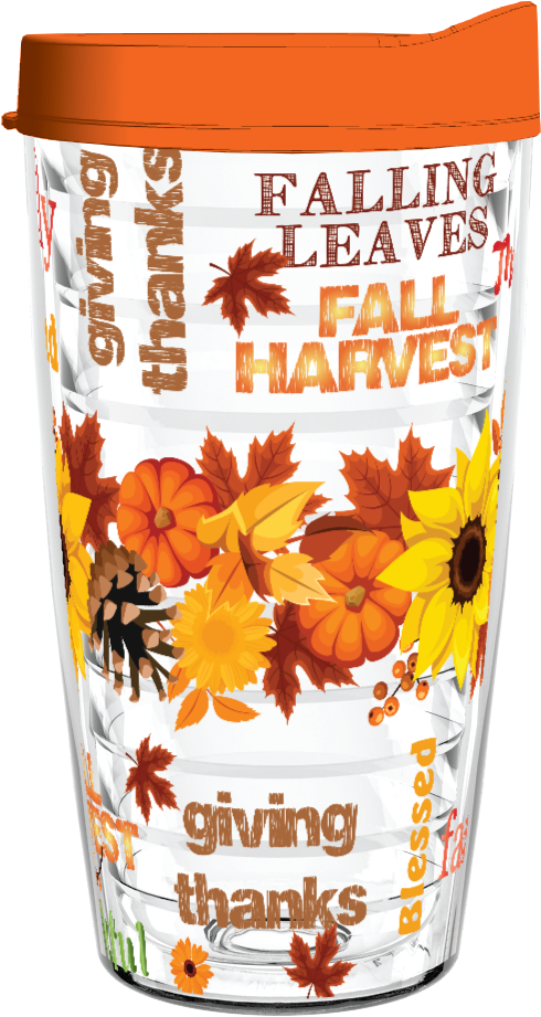 Fall Harvest 16oz Tumbler - Harvest (506x1004), Png Download