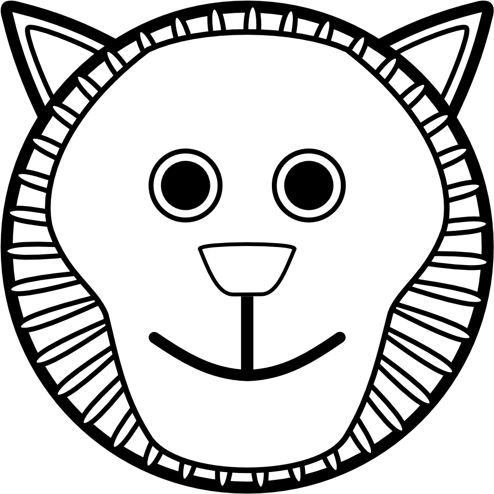 White Lion Clipart Loin - Lion Face Clip Art (1111x1111), Png Download