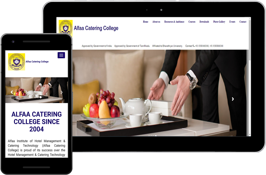 Alpha Catering College - Web Page (968x646), Png Download