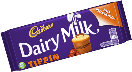 Cadbury Dairy Milk Tiffin - Chocolate Cadbury Dairy Milk (600x271), Png Download