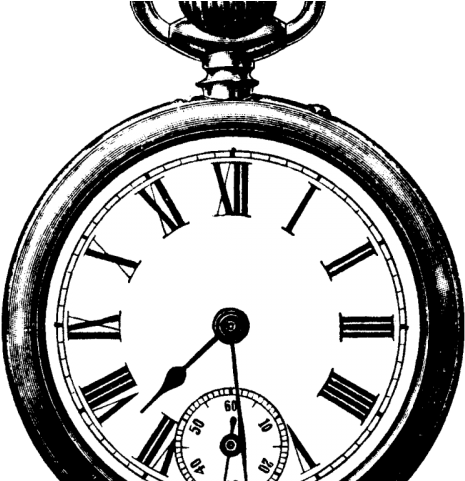 Watch Clipart Vector Png - Drawing Of Old Clock (640x480), Png Download