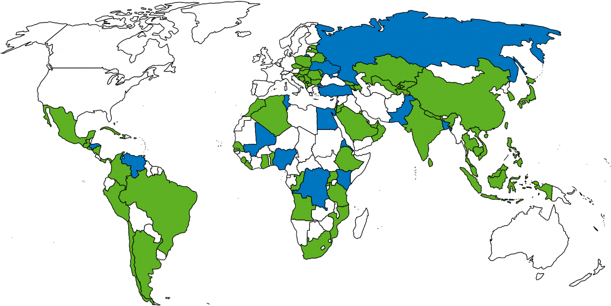 Boren Scholars May Only Study In A Country With A Level - Radiation World Map (1200x643), Png Download