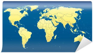 World Map 2012 Including New States, Dark Blue Background - Ikea World Map (400x400), Png Download