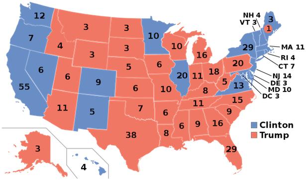 2016 Presidential Election Results Map, Gage/wikimedia - Urban Vs Rural Map (960x400), Png Download