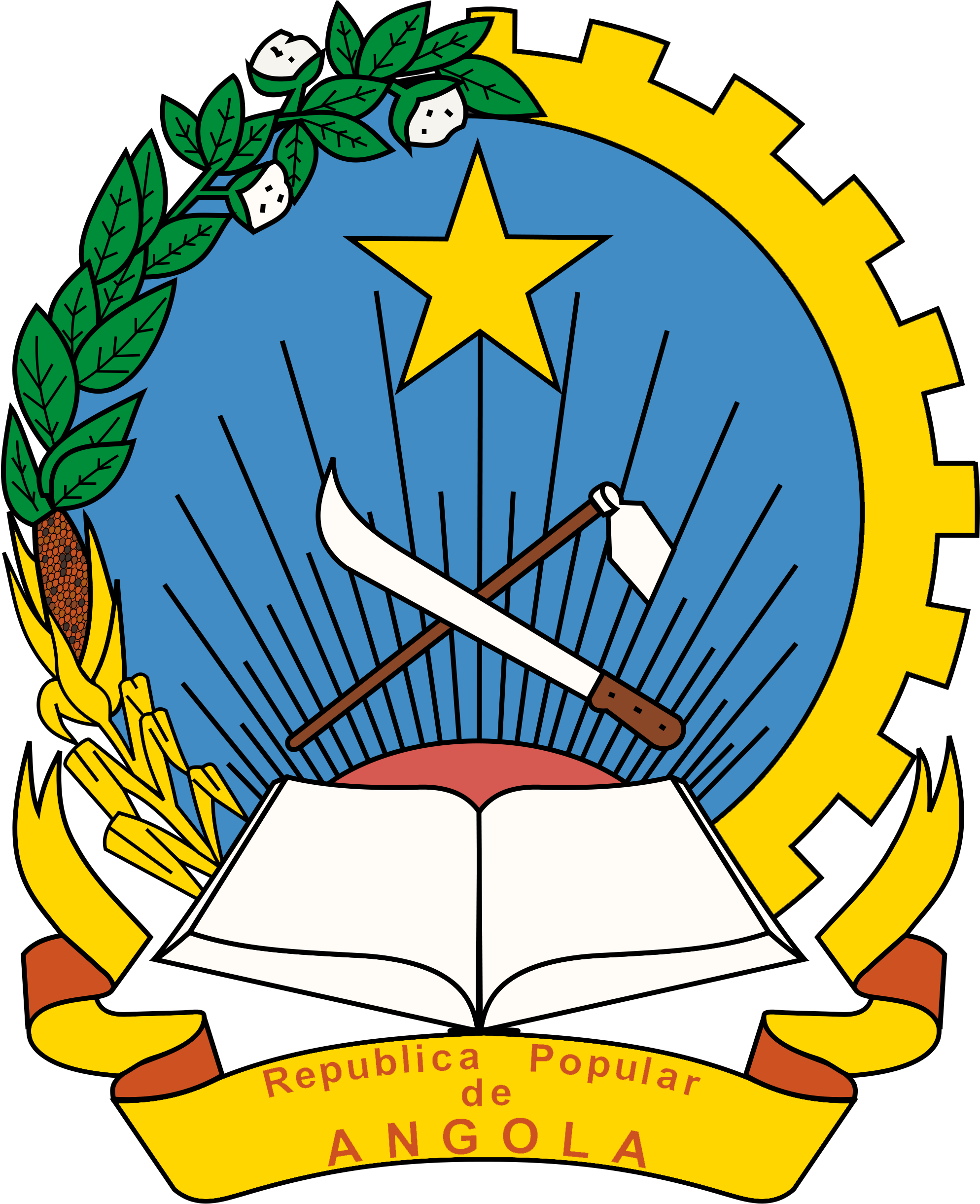 Emblem Of The People's Republic Of Angola - Angola Coat Of Arms (2000x2450), Png Download