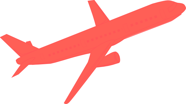 Airplane Coral Clip Art - Red Plane Clip Art (600x335), Png Download