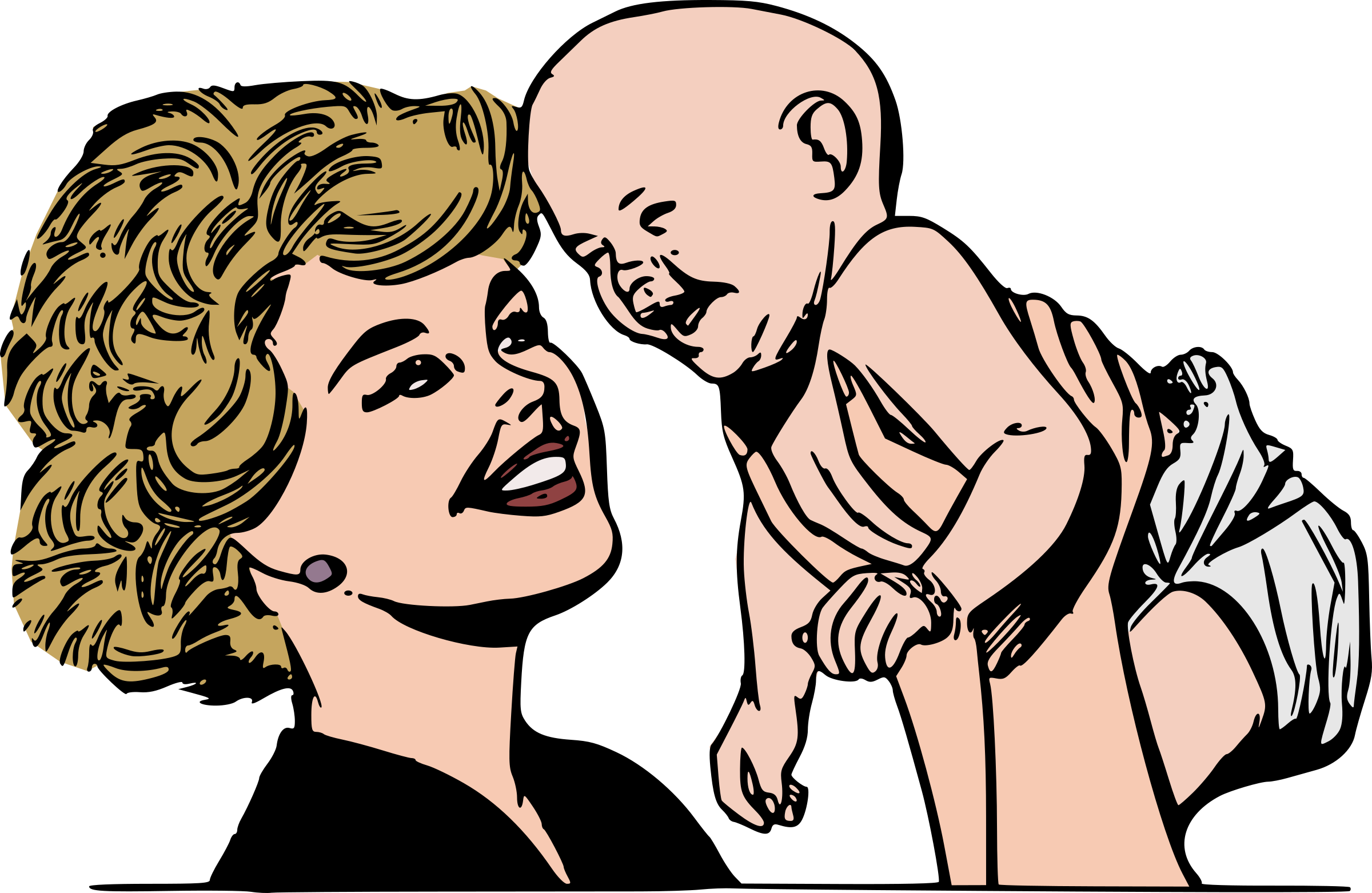 Image - Mom Holding Baby Clipart (2400x1562), Png Download