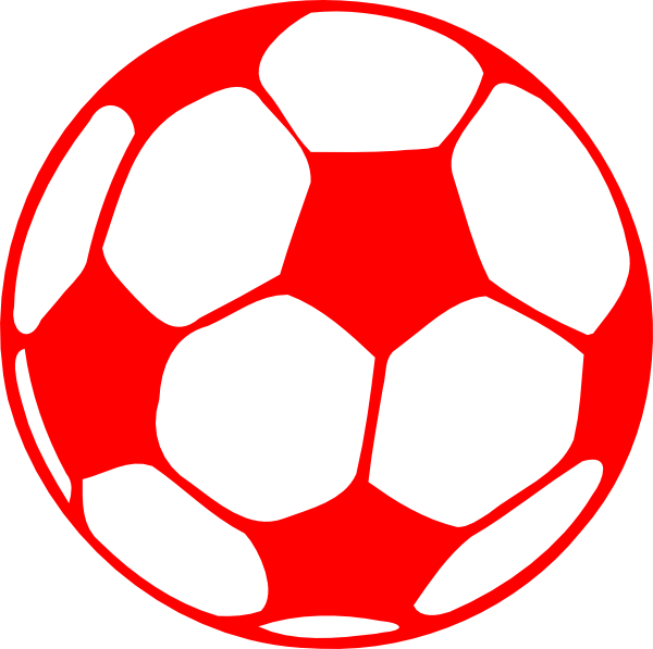 Ball Clipart Red And White - Red Soccer Ball Png (600x597), Png Download