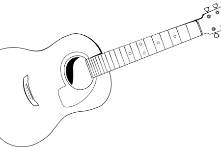 Banner Free Stock Drawing Guitars Female - Guitar Clipart Outline (450x300), Png Download