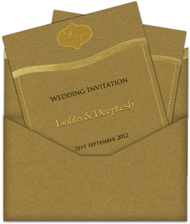 Wedding Invitation Symbols Png Gold Foil And Brown - Gold Color Wedding Invitations (406x471), Png Download
