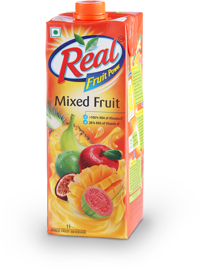 Real Mixed Fruit Juice 1 L (1000x1000), Png Download