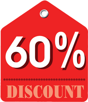 60% Discount Label - 90% Discount (400x400), Png Download