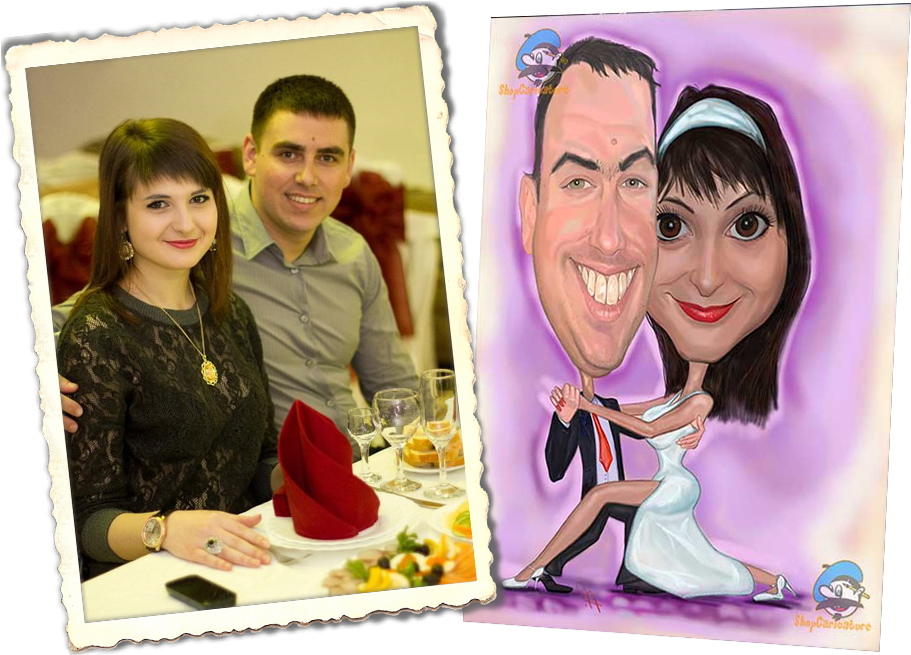 Свадебный Шарж - Cartoon (924x654), Png Download