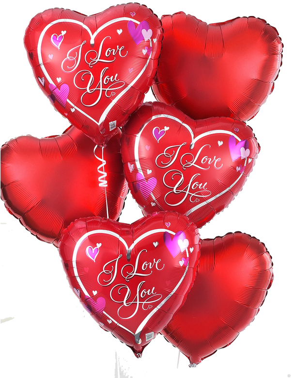Valentines Balloons Png Graphic Transparent Library - Clear I Love You Heart Foil (600x800), Png Download