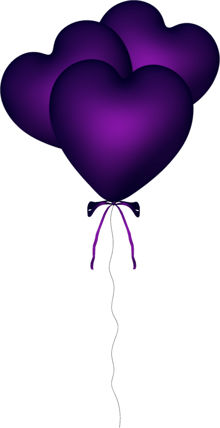 Balloon Clipart Purple Heart - Purple Heart Balloons (444x861), Png Download