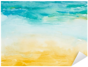 Color Strokes Watercolor Painting Art Sticker • Pixers® - Designart Pt6171-40-30 Abstract Sea Close Up Canvas (400x400), Png Download