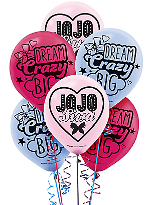 Jojo Siwa 12″ Latex Balloons 6ct - Jojo Siwa Birthday Decorations (410x408), Png Download