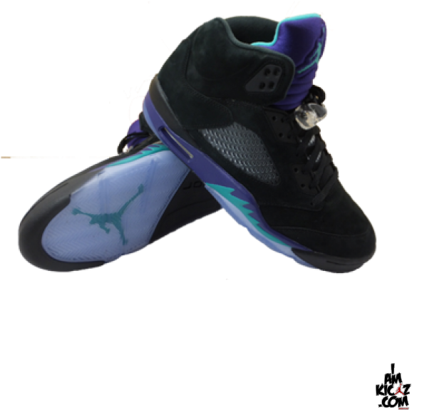 Air Jordan Retro 5 “black Grapes” - Sneakers (625x794), Png Download