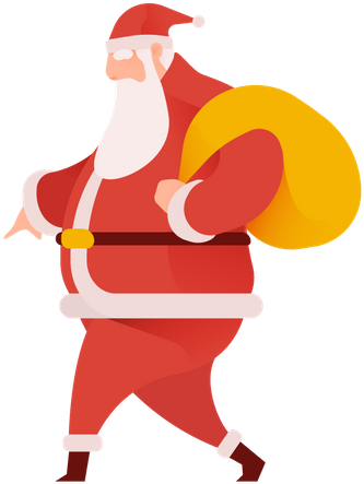 Premium Santa Flying Over Mountains Illustration Download - Illustration (450x450), Png Download