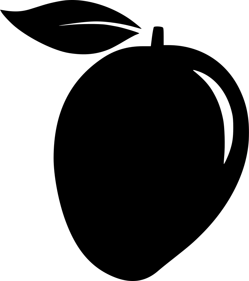 Png Black And White Download Mango Clipart Svg - Mango Black And White Png (870x980), Png Download