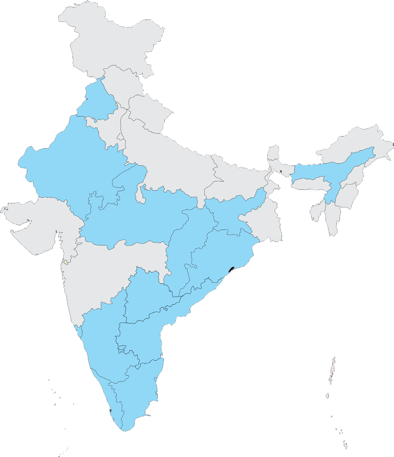 Currently Servicing 14 States Across India - Ankleshwar In India Map (1330x1540), Png Download
