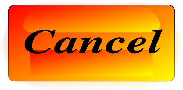 Cancel Button Orange (600x296), Png Download