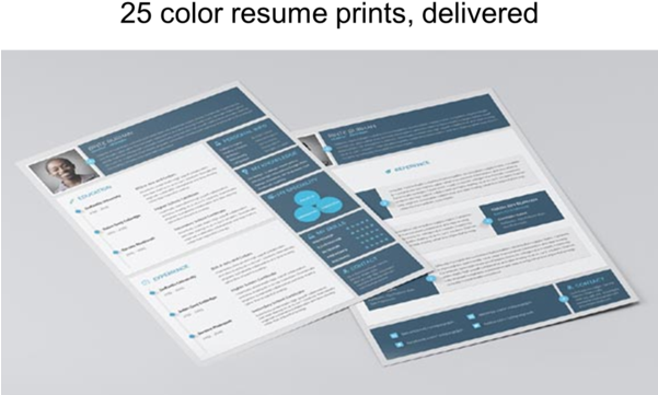 Color Resume Prints - Résumé (600x374), Png Download