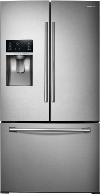 Samsung Bottom Freezer And French Doors Refrigerator - Samsung Stainless Steel Refrigerator (519x804), Png Download