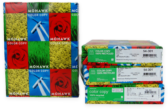 11x17" 100% Pcw Color Imaging Paper - Mohawk 500-sheet 8.5" X 11" Recycled Colour Copy Paper (547x547), Png Download