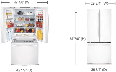 Samsung Refrigerators Rf221nctaww Features - Samsung Rf220nctaww/aa 30" Width French Door Refrigerator (515x265), Png Download