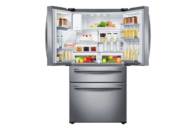Picture 1 Of - Samsung Rf25hmedbsr/aa 33 Inch Wide 4 - Door Refrigerator (650x650), Png Download