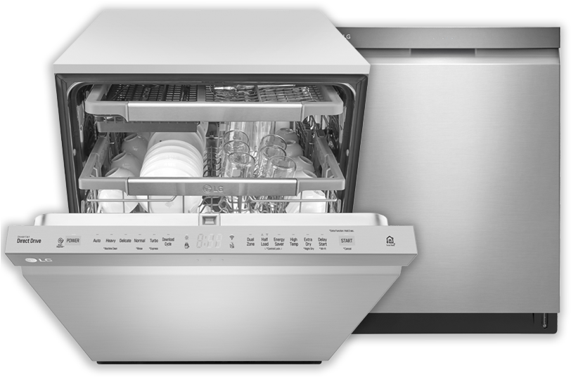24" Tall Tub Built-in Dishwasher With Stainless Steel - Lg Ldp7786st 23.7" Built-in Dishwasher - Stainless (834x572), Png Download