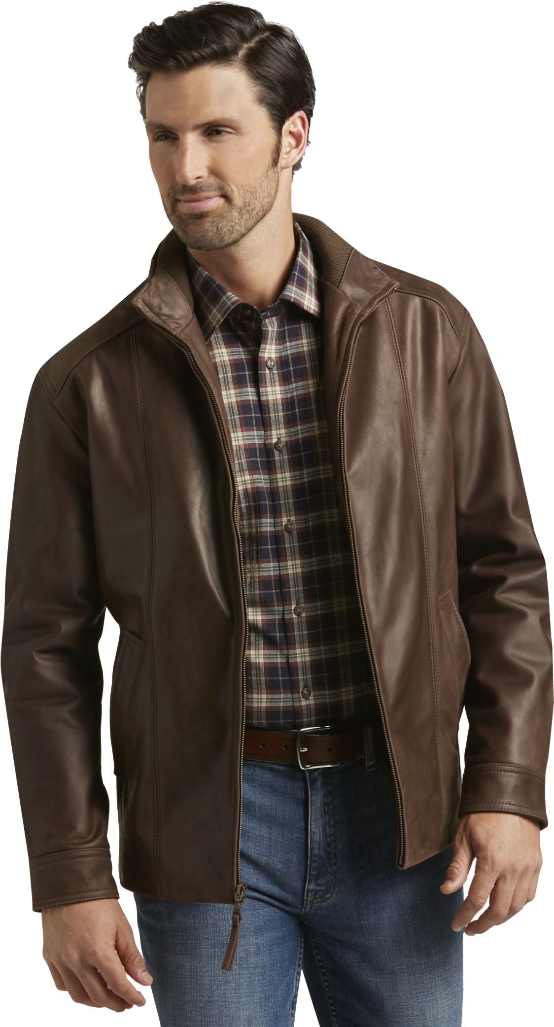 Zegna Leather Jacket Brown (1123x2128), Png Download