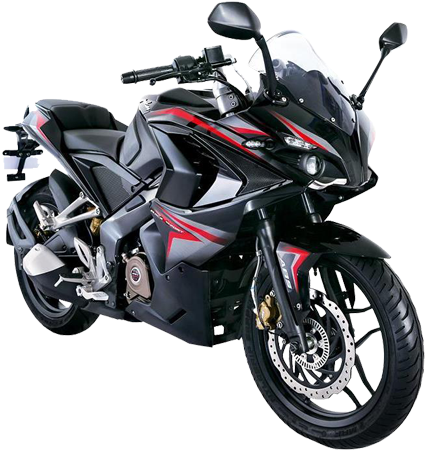 Bajaj Pulsar Rs 200 Black Right Side Front View Image - Pulsar Rs 200 On Road Price In Chennai (600x450), Png Download