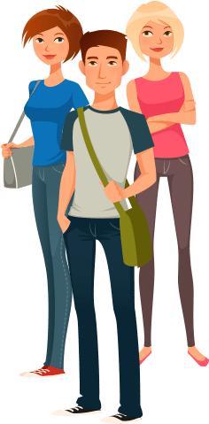 College Kids - College Students Clipart Png (280x500), Png Download