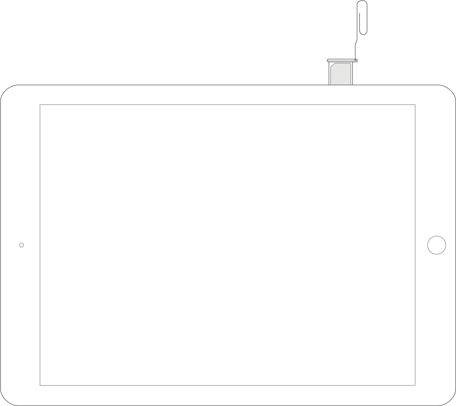 Sim Tray On Ipad - Office Supplies (1560x1380), Png Download