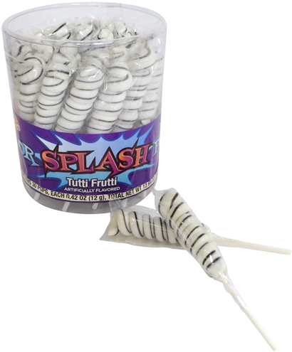 White & Black Color Splash Tutti Frutti Unicorn Lollipops - Alberts White Twist Pops (500x500), Png Download