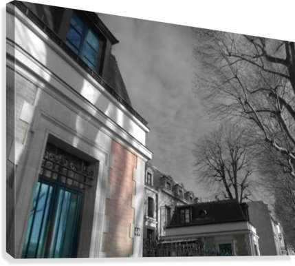 Paris Architecture Black And White With Pink Color - Apartment (429x386), Png Download