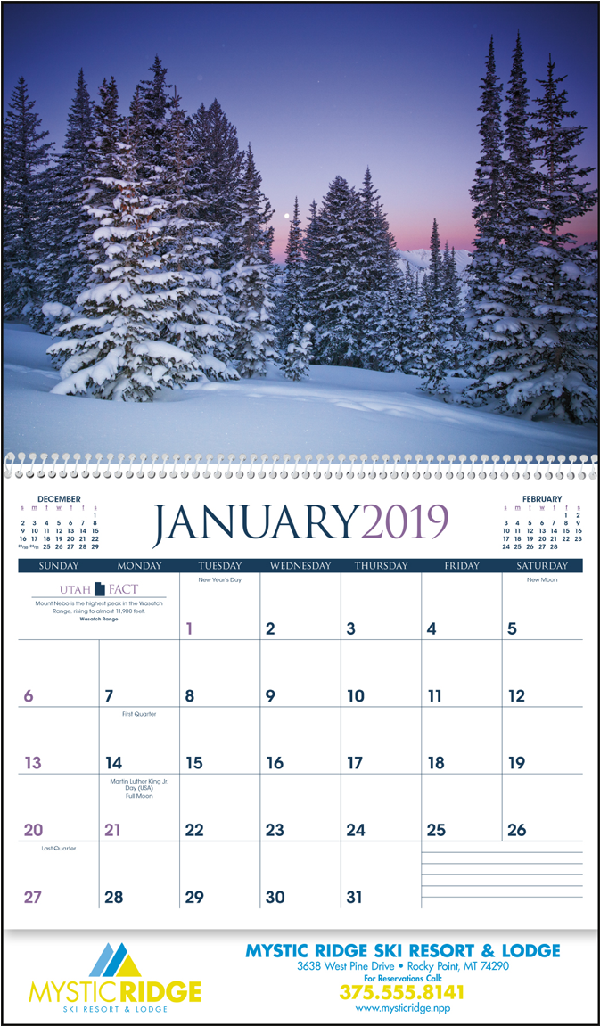 Picture Of Rocky Mountains Wall Calendar - 100 Branded Wall Calendars - Usa Made - Premium Appointment (1200x1200), Png Download