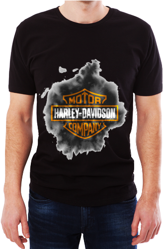 T-shirt For Male Harley Logo Colour Splash Round Neck - Khardung La T Shirt (500x500), Png Download