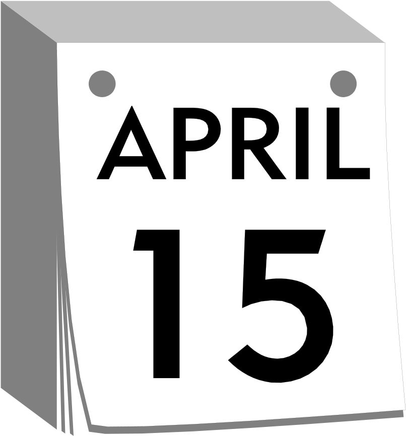 Calendar Clipart Black And White - April 1 (840x900), Png Download