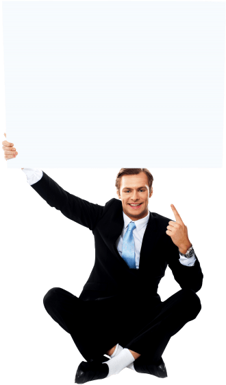 Free Png Businessmen Holding Banner Png Images Transparent - Person Pointing Up (480x634), Png Download