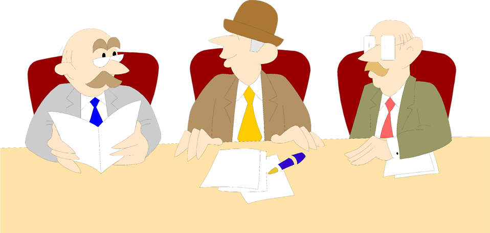 Men In Meeting Cartoon (958x455), Png Download