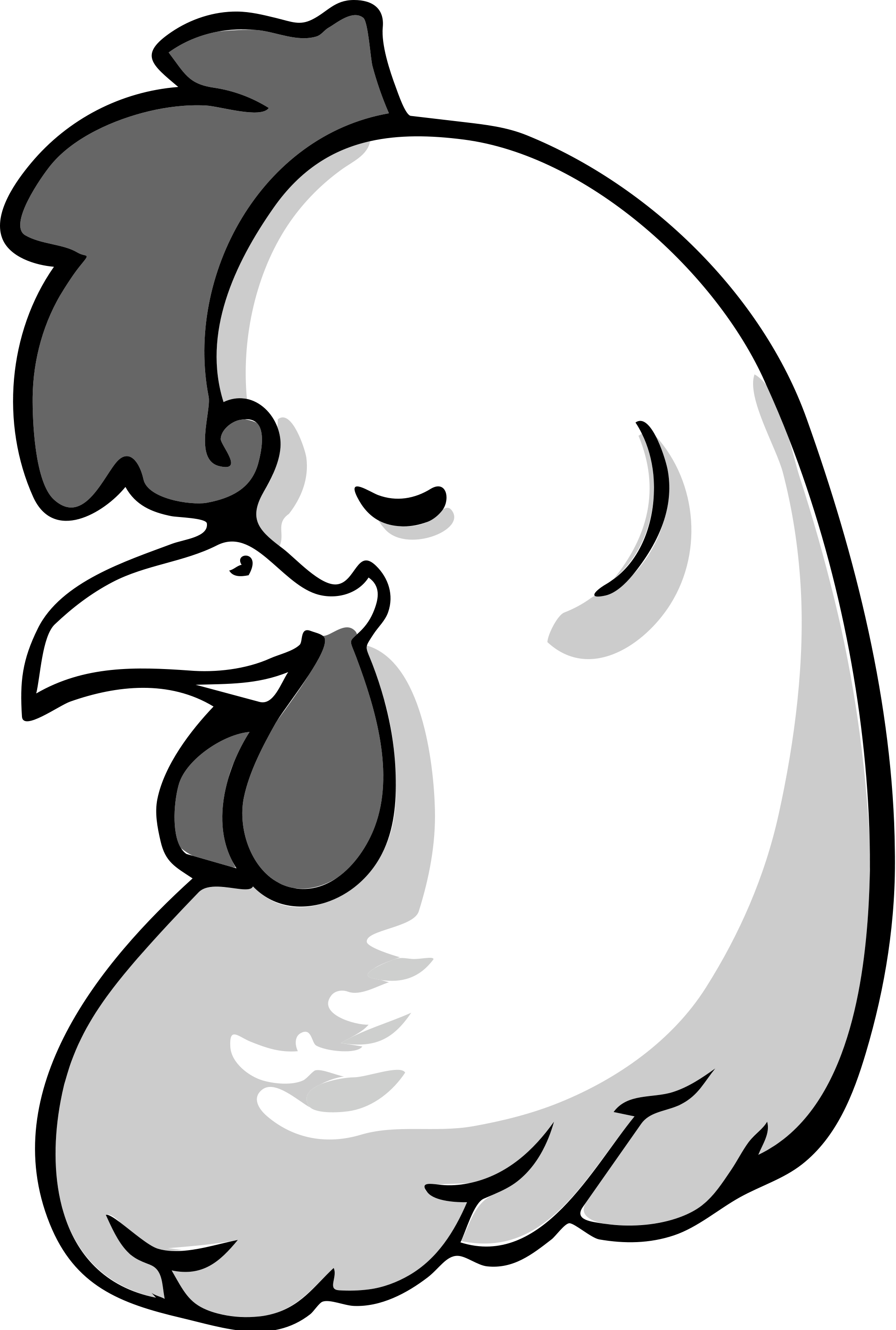 Open - Chicken Head Clipart Black And White (2000x2966), Png Download