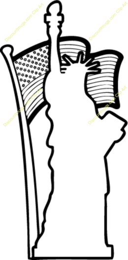 About 3320 Free Commercial & Noncommercial Clipart - Statue Of Liberty Clipart Outline (260x527), Png Download