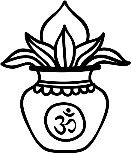 Kalash Line Art Png (600x600), Png Download