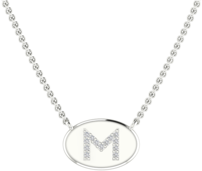 Oval Initial Signet Necklace - Necklace (480x480), Png Download